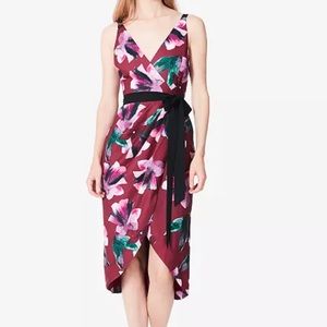 Fame and Partners The Helenium Floral Tulip Hem Wrap Belted Dress size 12